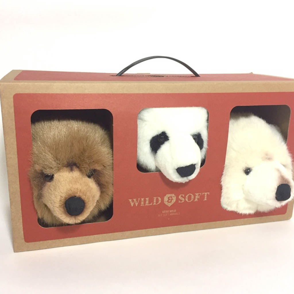 Wild and Soft dierenkoppen mini Beren set van 3 - Afbeelding 2