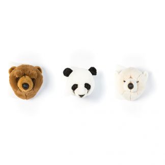 Wild and Soft dierenkoppen mini Beren set van 3