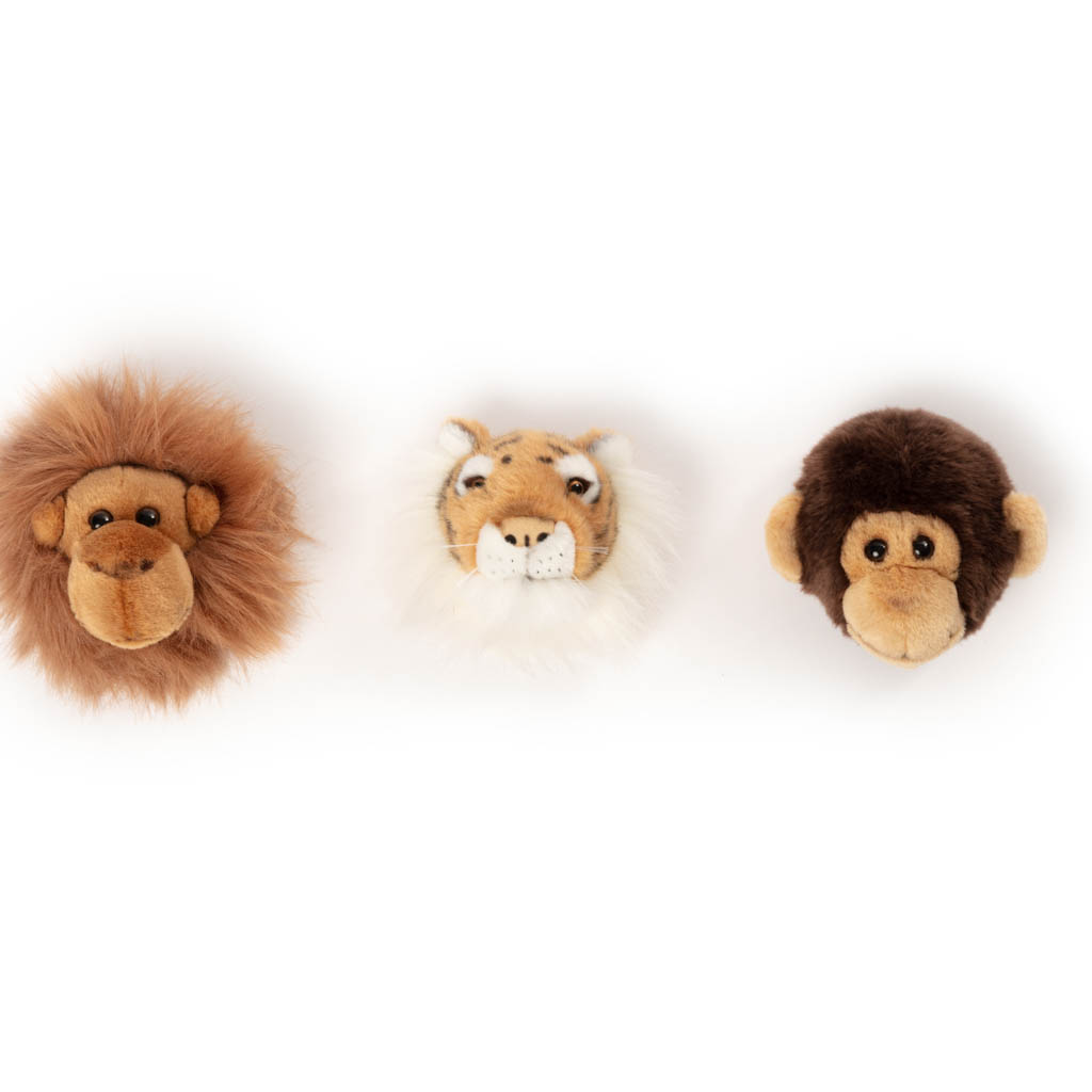Wild and Soft dierenkoppen mini Jungle set van 3