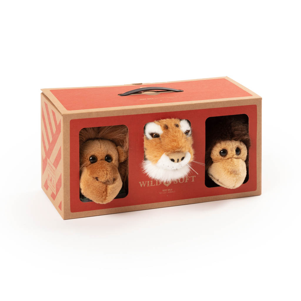 Wild and Soft dierenkoppen mini Jungle set van 3 - Afbeelding 3