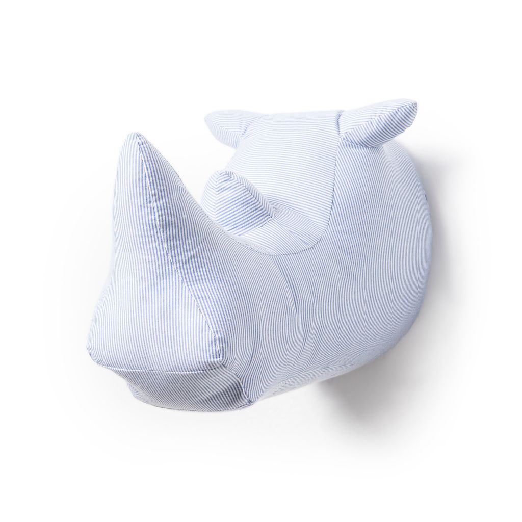Wild and Soft dierenkop neushoorn - blauw-wit - Afbeelding 3
