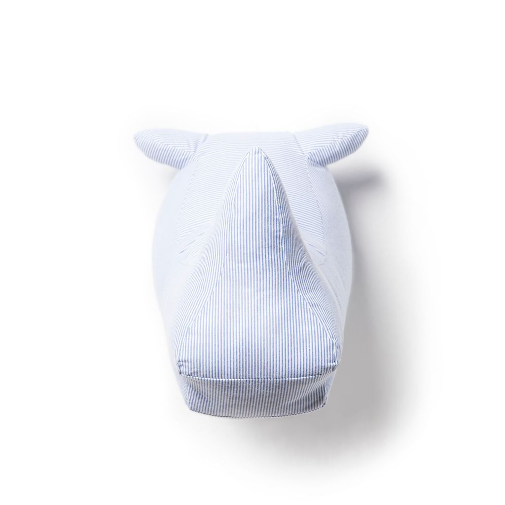 Wild and Soft dierenkop neushoorn - blauw-wit - Afbeelding 2