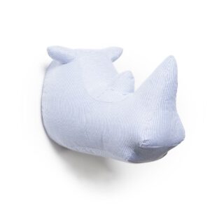 Wild and Soft dierenkop neushoorn - blauw-wit