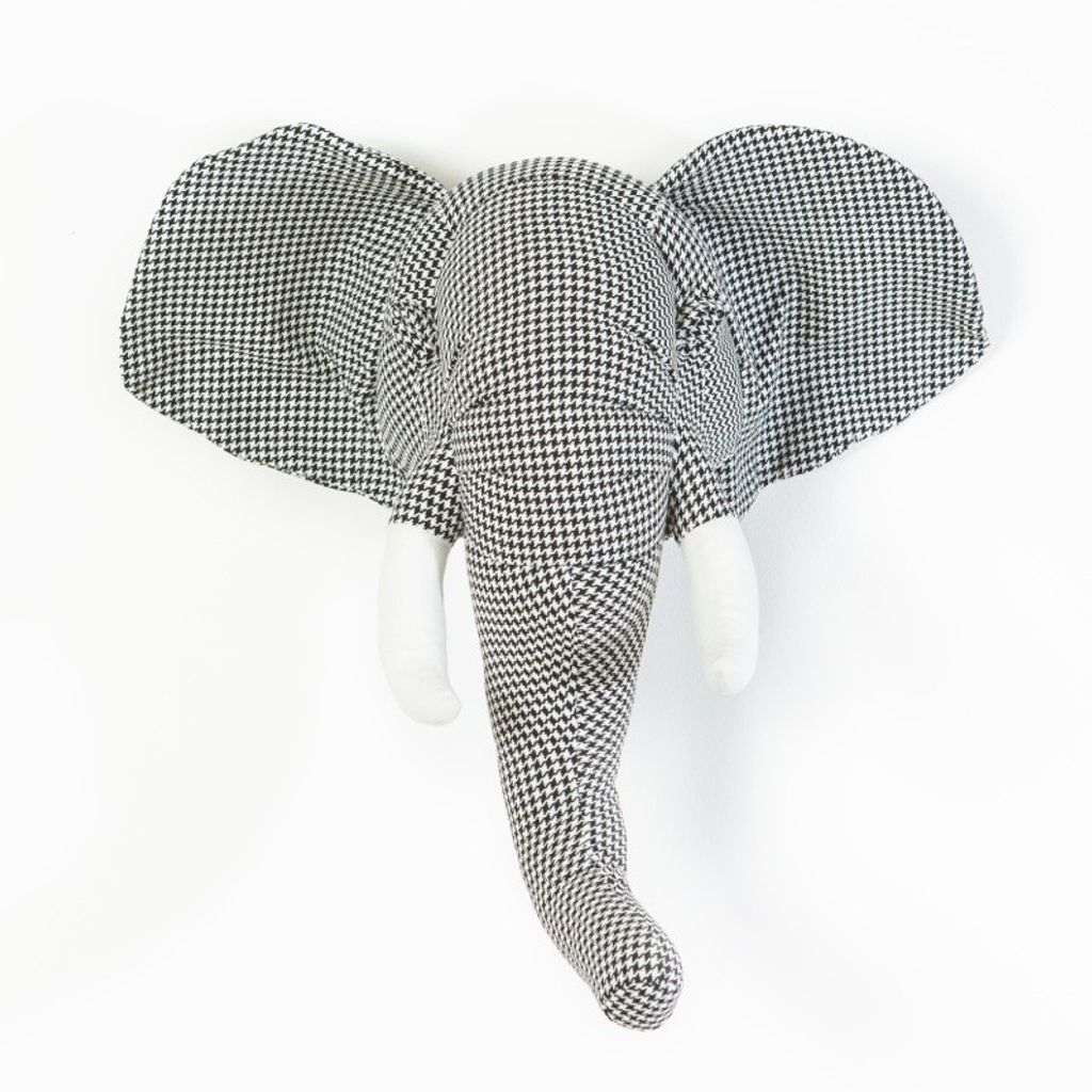Wild and Soft dierenkop olifant pied de poule - Afbeelding 2