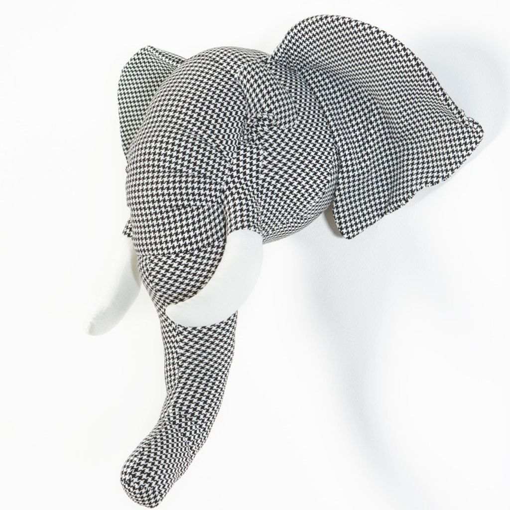 Wild and Soft dierenkop olifant pied de poule - Afbeelding 3