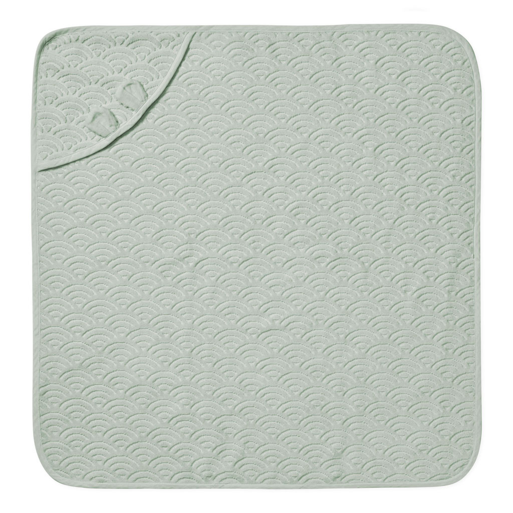 Cam Cam badcape met oortjes - 80x80cm - dusty green - Afbeelding 2