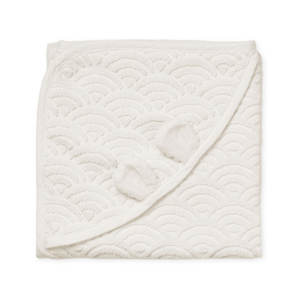 Cam Cam badcape met oortjes - 80x80cm - off-white