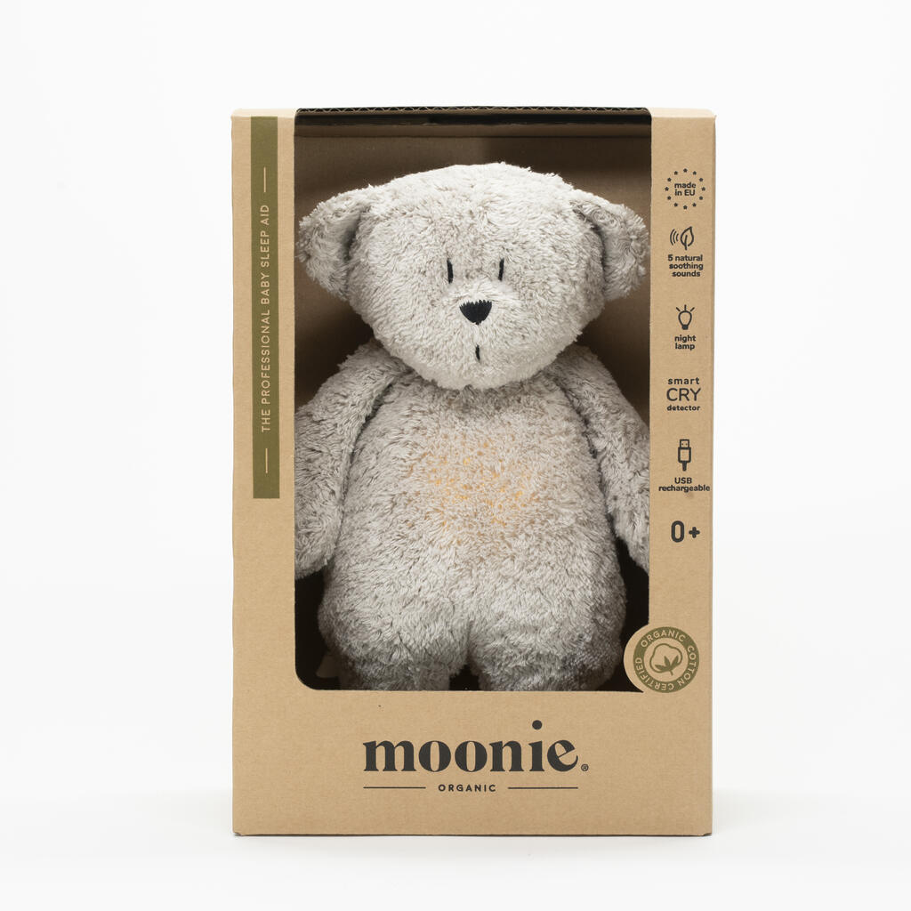 Moonie beer knuffel met hartslag - grey - Afbeelding 3