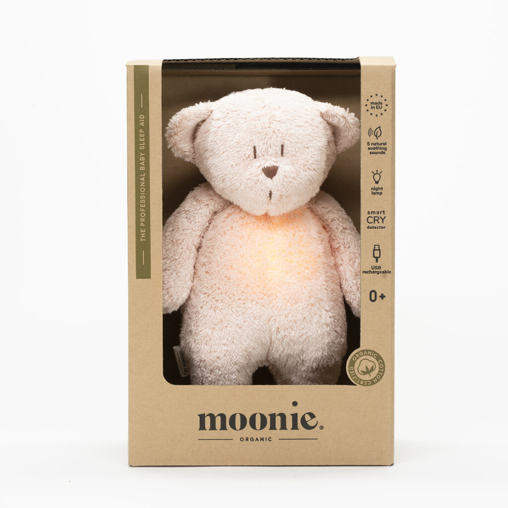Moonie beer knuffel met hartslag - rose - Afbeelding 4