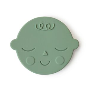 Mushie bijtring gezichtje - groen