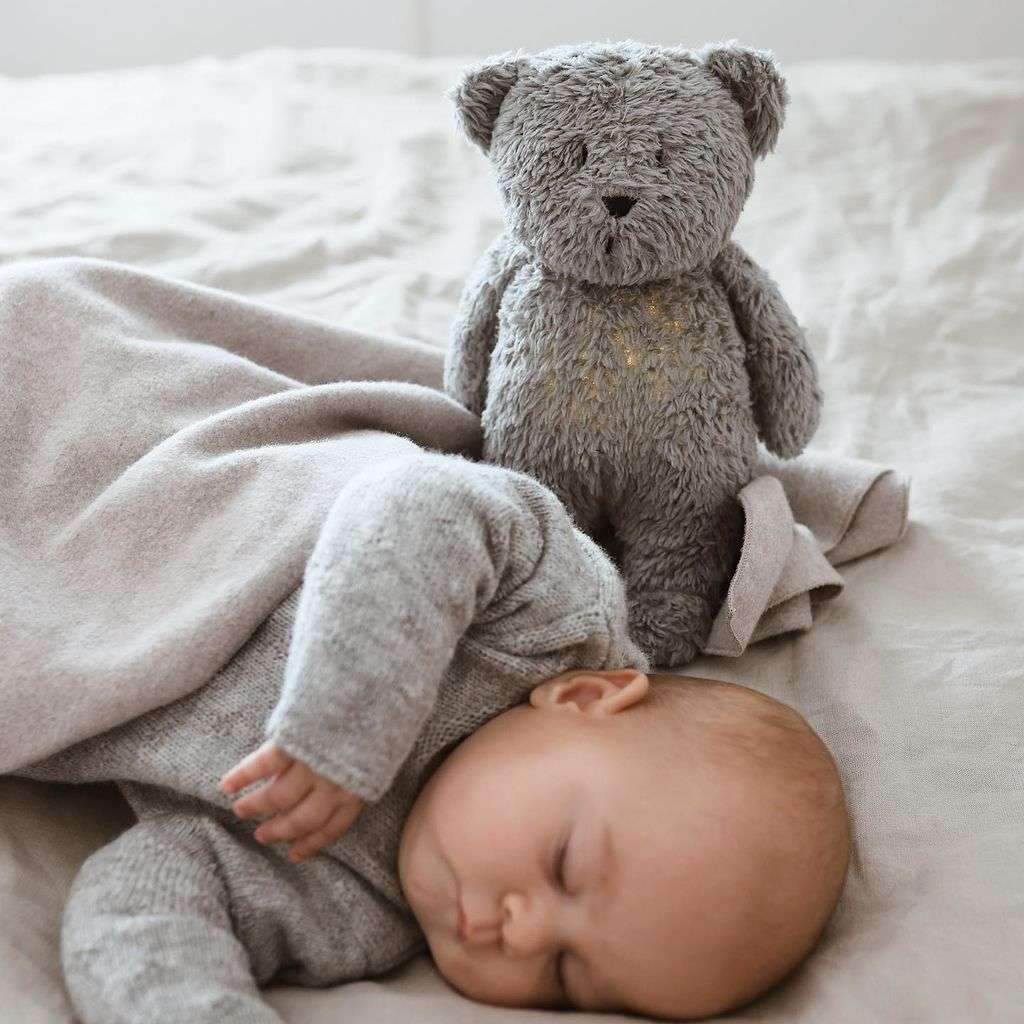 Moonie beer knuffel met hartslag - grey - Afbeelding 2