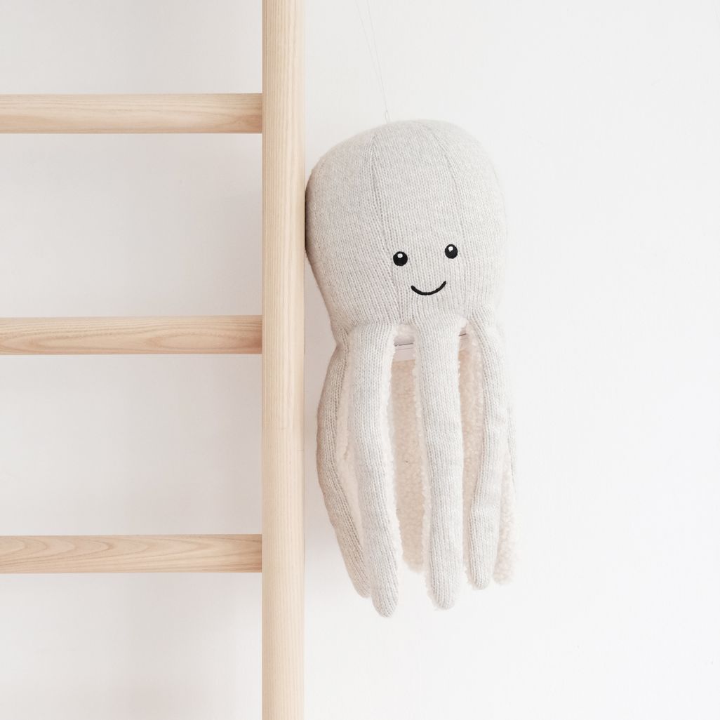 Flow Amsterdam knuffel met muziek octopus - grijs - Afbeelding 6