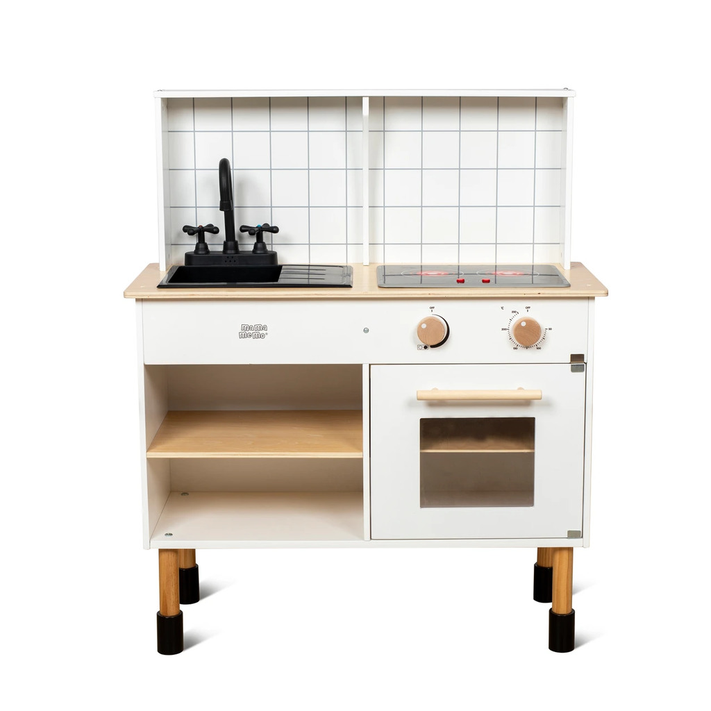 Mama Memo speelgoed keuken van hout met licht en geluid - wit