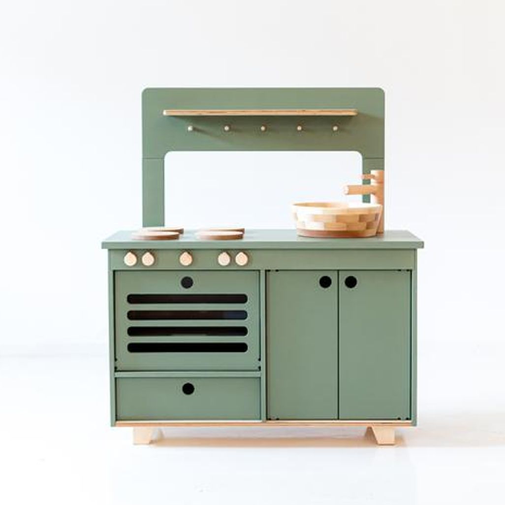 Midmini speelgoed keuken van hout - groen