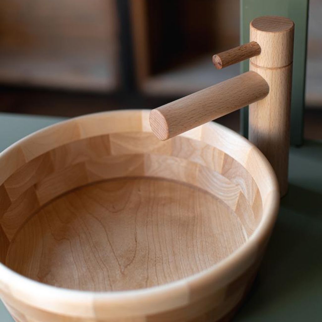 Midmini speelgoed keuken van hout - groen - Afbeelding 3