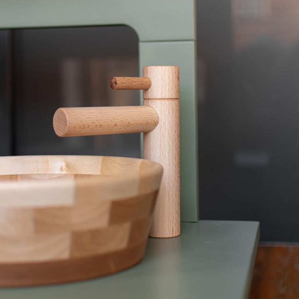 Midmini speelgoed keuken van hout - groen - Afbeelding 6