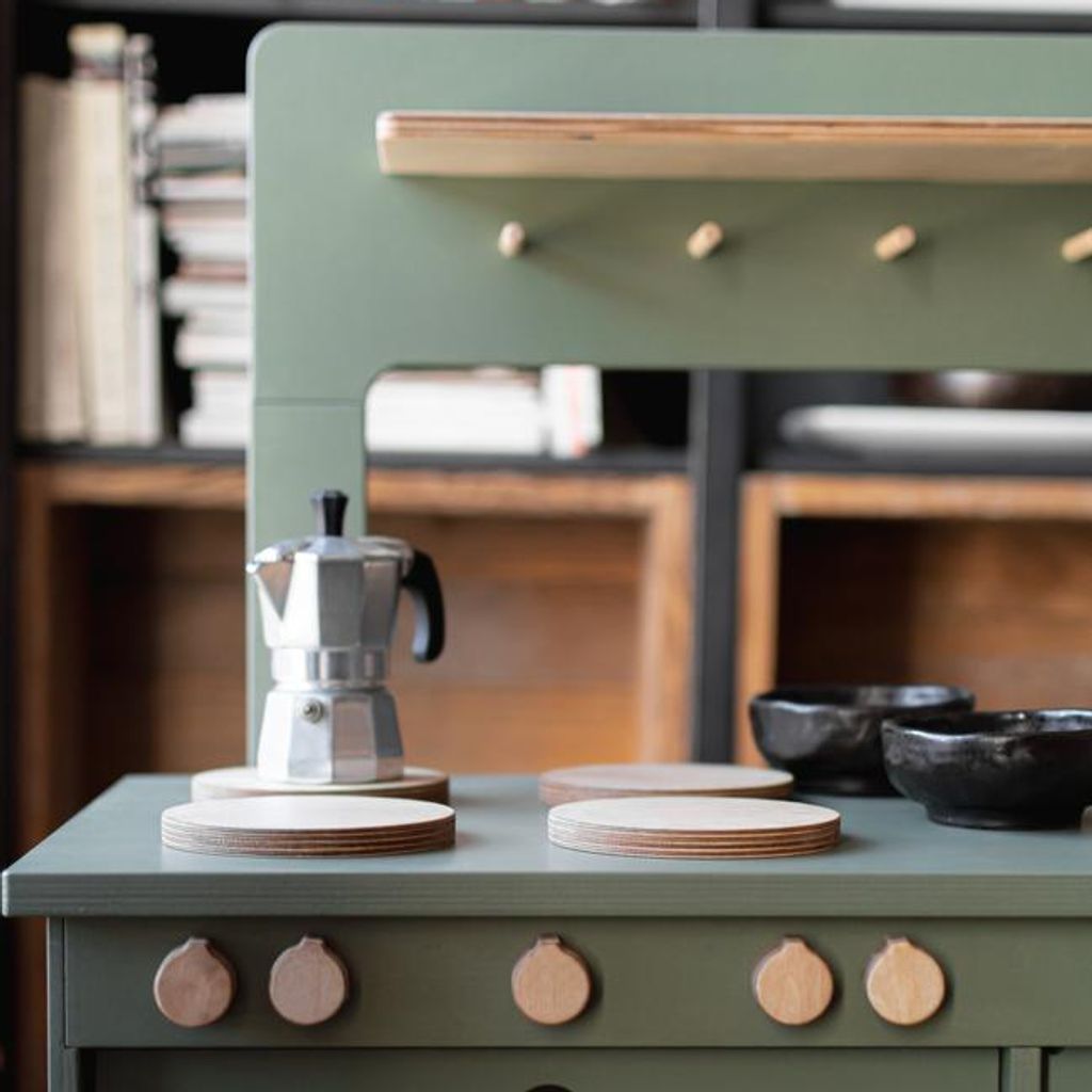 Midmini speelgoed keuken van hout - groen - Afbeelding 7