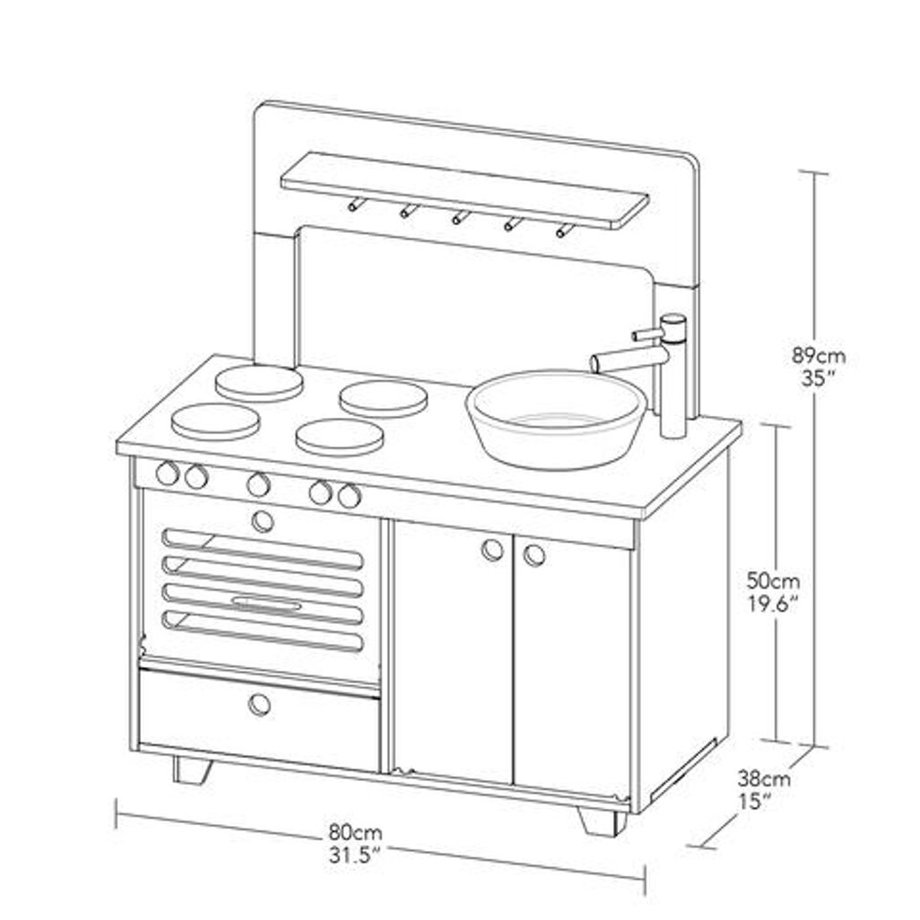 Midmini speelgoed keuken van hout - groen - Afbeelding 8