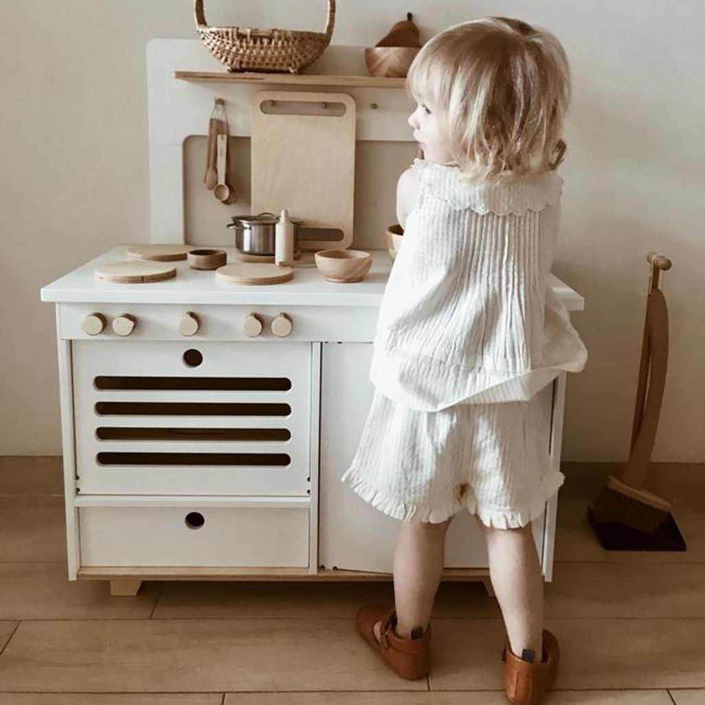 Midmini speelgoed keuken van hout - wit - Afbeelding 2