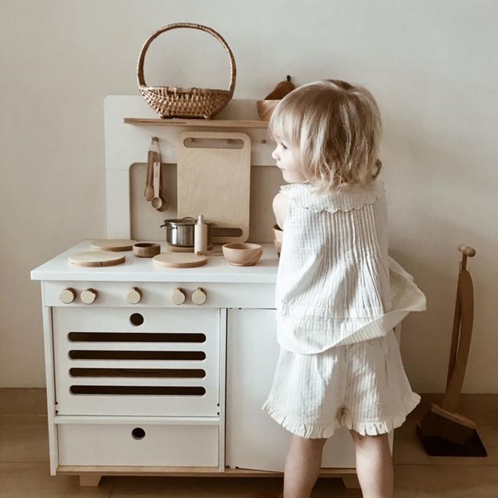 Midmini speelgoed keuken van hout - wit - Afbeelding 3