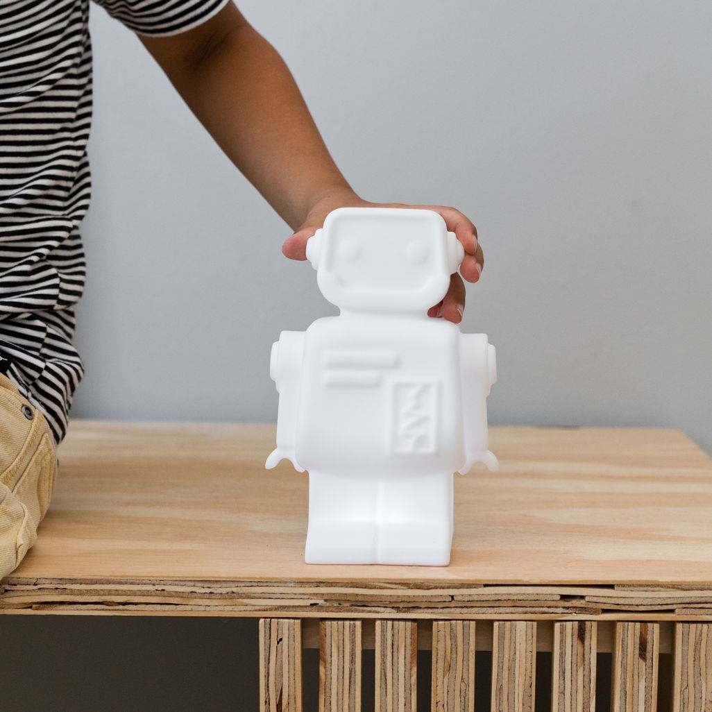 Flow Amsterdam oplaadbaar led nachtlampje robot - wit - Afbeelding 4