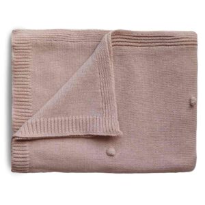 Mushie wiegdeken dots 80x100 - blush/roze