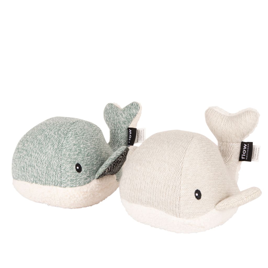 Flow Amsterdam knuffel met hartslag walvis - grijs - Afbeelding 4