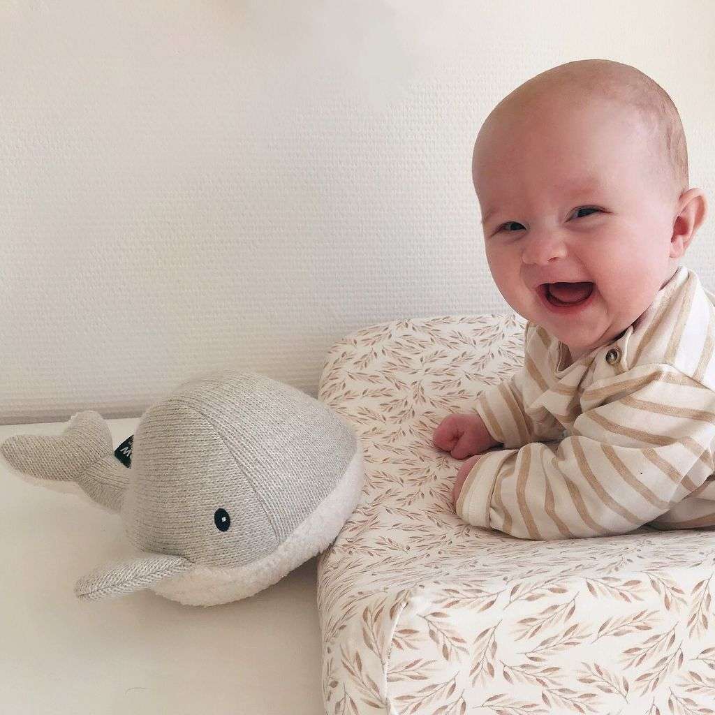 Flow Amsterdam knuffel met hartslag walvis - grijs - Afbeelding 5