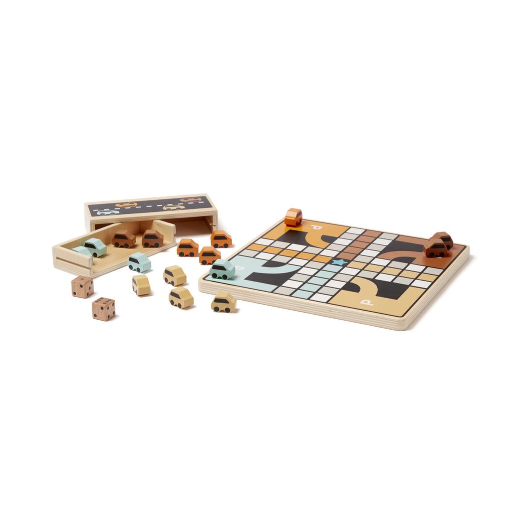Kid's Concept mens erger je niet hout met autootjes Aiden