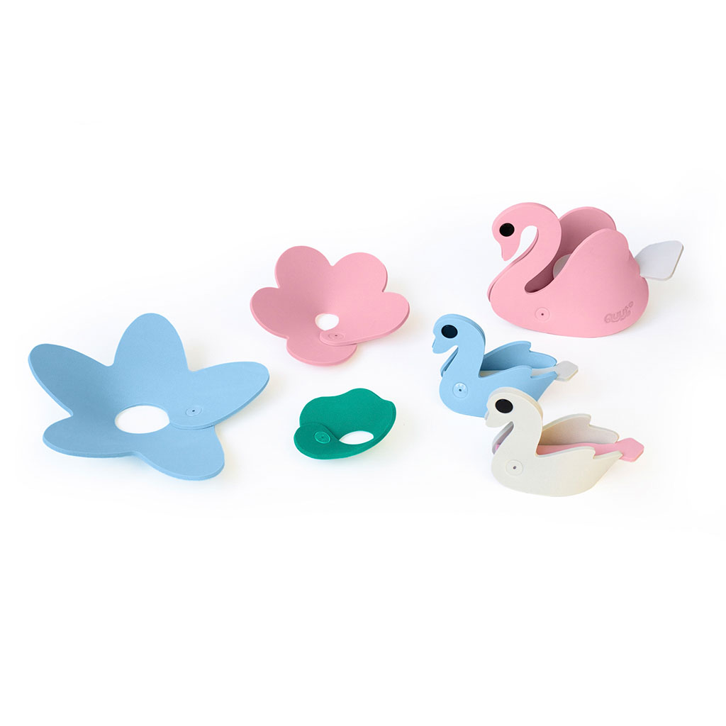 Quut diy badspeeltjes - zwaan - 9- delig