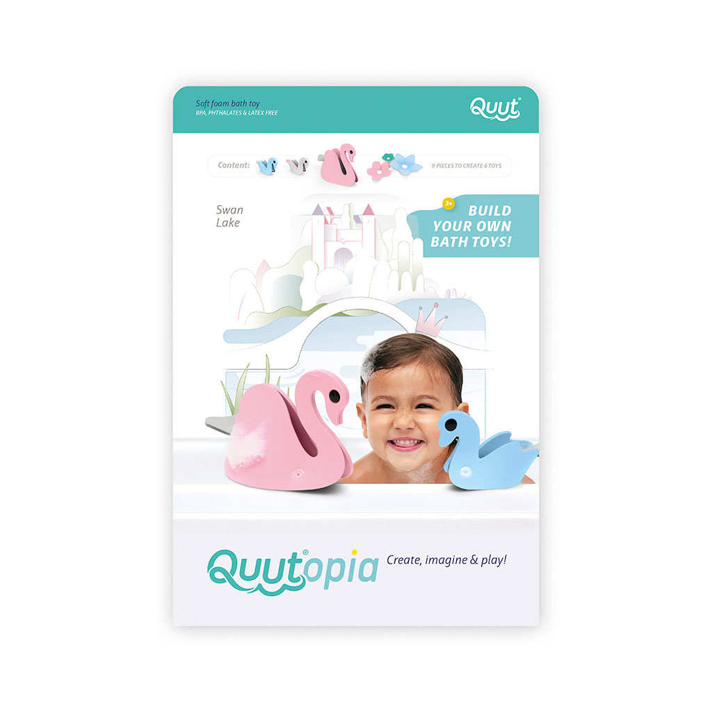 Quut diy badspeeltjes - zwaan - 9- delig - Afbeelding 3