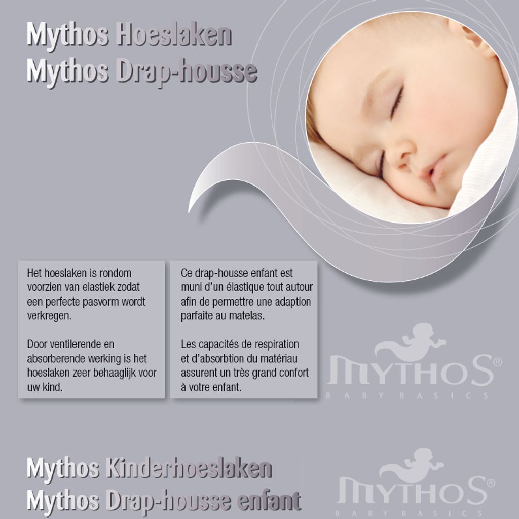 Mythos hoeslaken wieg jersey 40x80 - wit - Afbeelding 2