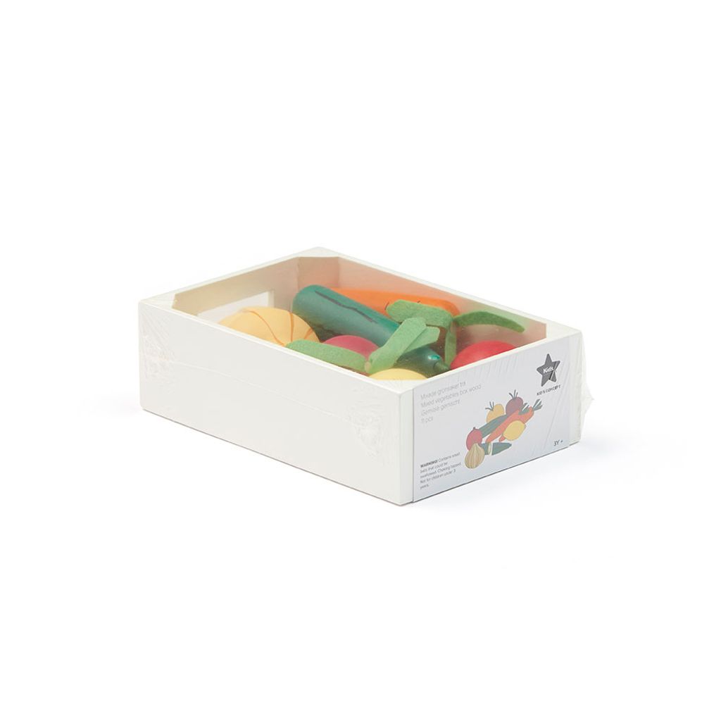 Kid's Concept speelgoed boodschappen groente in houten kist - Afbeelding 2