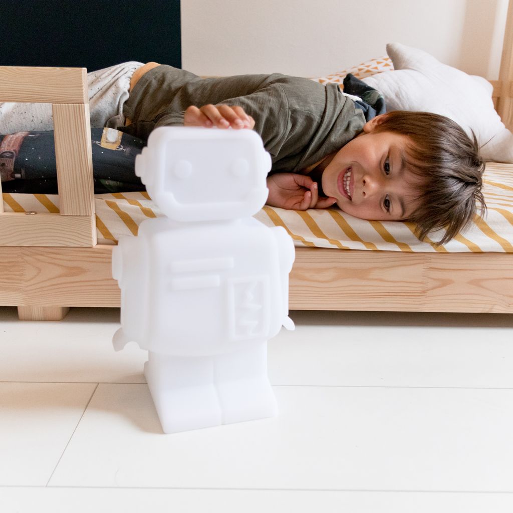 Flow Amsterdam oplaadbaar led nachtlampje robot - wit - Afbeelding 7