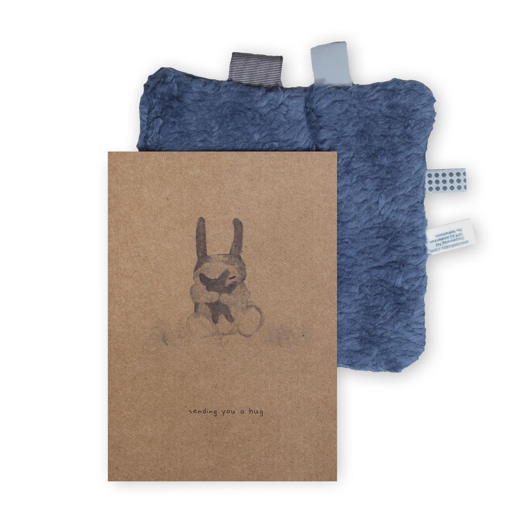Snoozebaby kraamcadeau knuffeldoekje met kaart - blue night