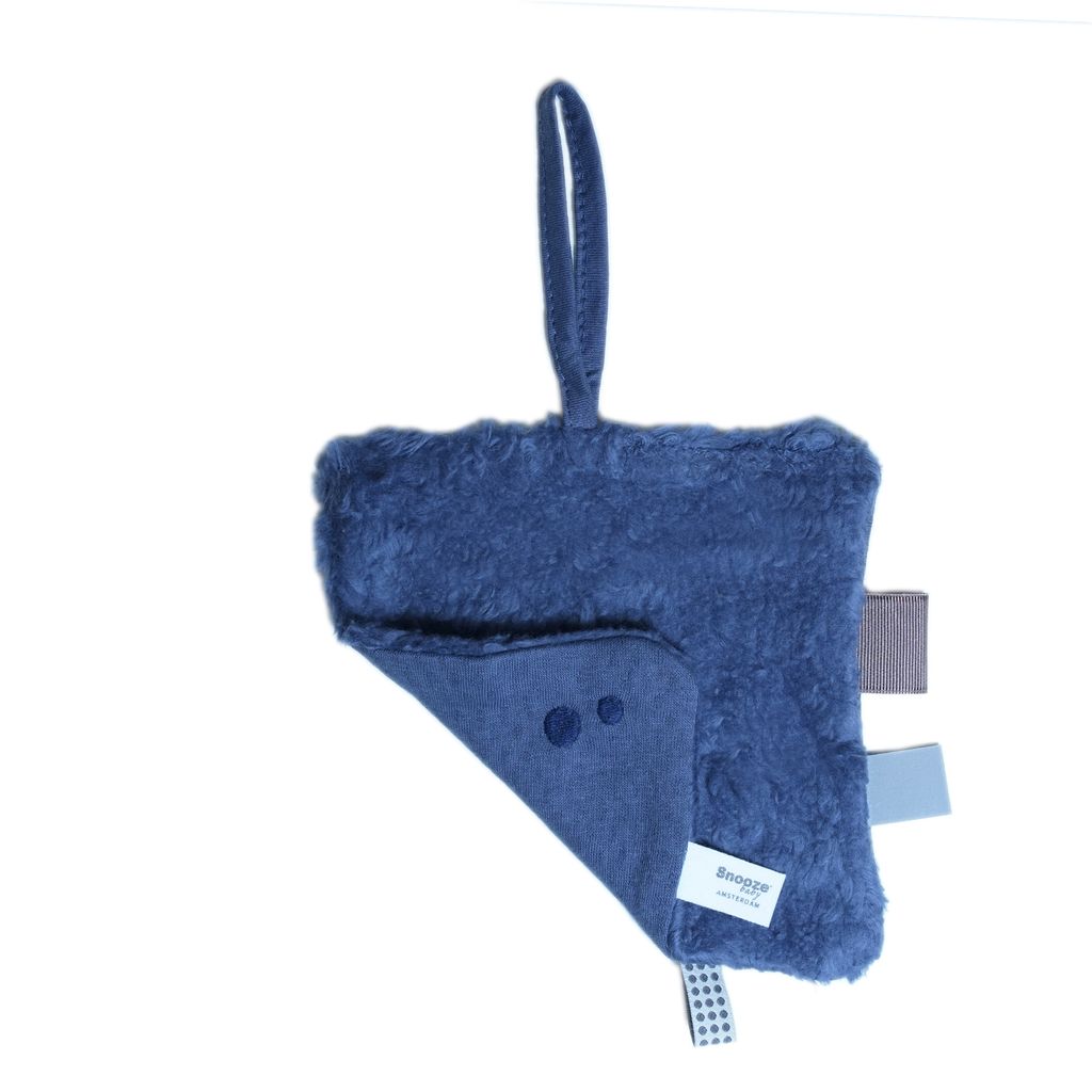 Snoozebaby kraamcadeau knuffeldoekje met kaart - blue night - Afbeelding 2