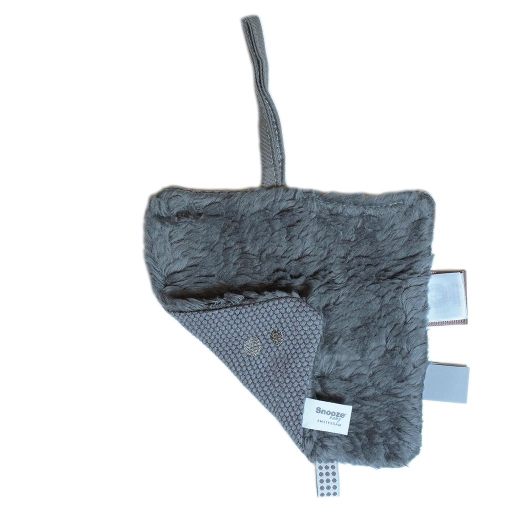Snoozebaby kraamcadeau knuffeldoekje met kaart - storm grey - Afbeelding 2