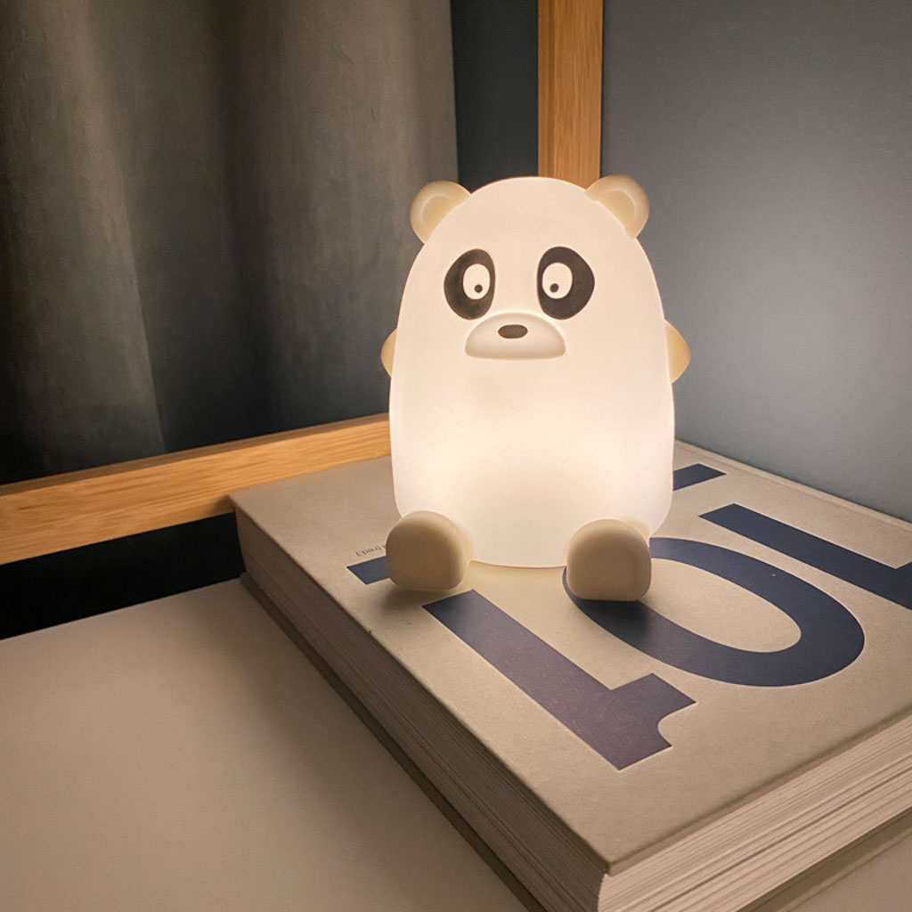 Nuuroo oplaadbaar led nachtlampje dier panda - lichtgrijs - Afbeelding 2