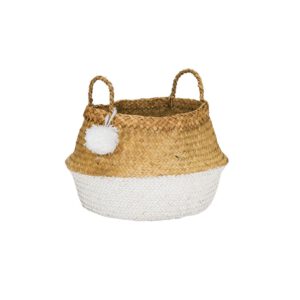 KidsDepot Pompom opbergmand zeegras - medium/wit