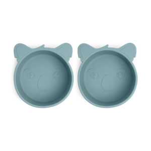 Nuuro siliconen kommen Alex Koala anti slip twee stuks - lead / blauw