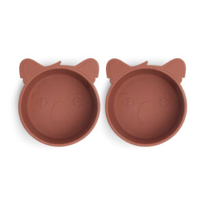 Nuuro siliconen kommen Alex Koala anti slip twee stuks - mahogany / bruin