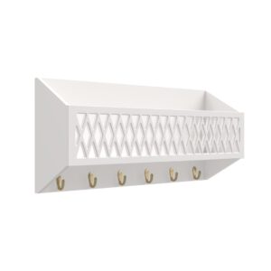 Cam Cam wandplank met haken Harlequin - wit