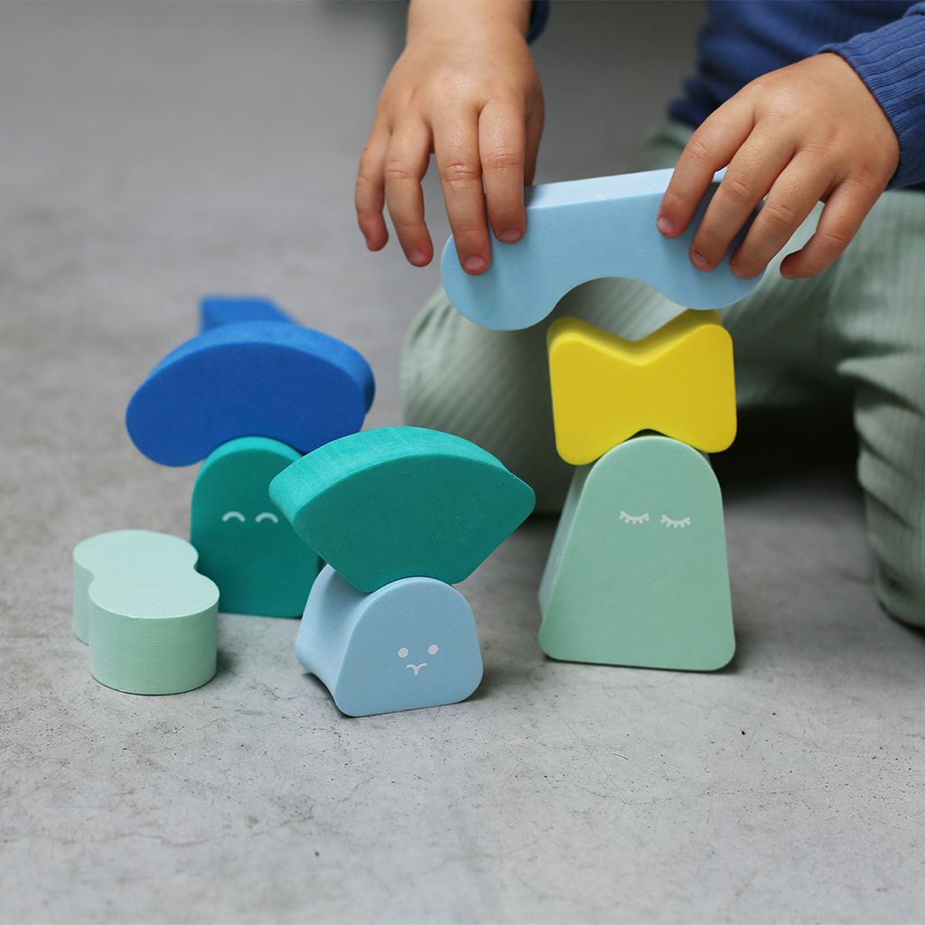 Quut foam blokken speelgoed - blauw - Afbeelding 2
