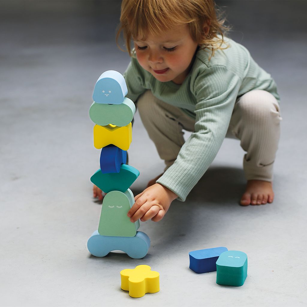 Quut foam blokken speelgoed - blauw - Afbeelding 3