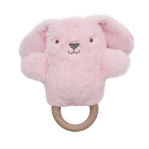O.B. Designs pluche rammelaar konijn Betsy op bijtring - roze