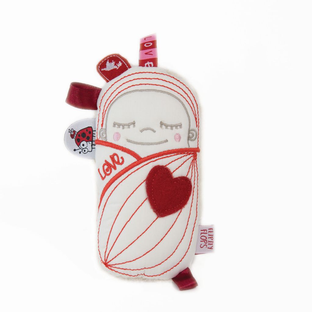 O.B. Designs rammelaar flipity flop bup love - rood