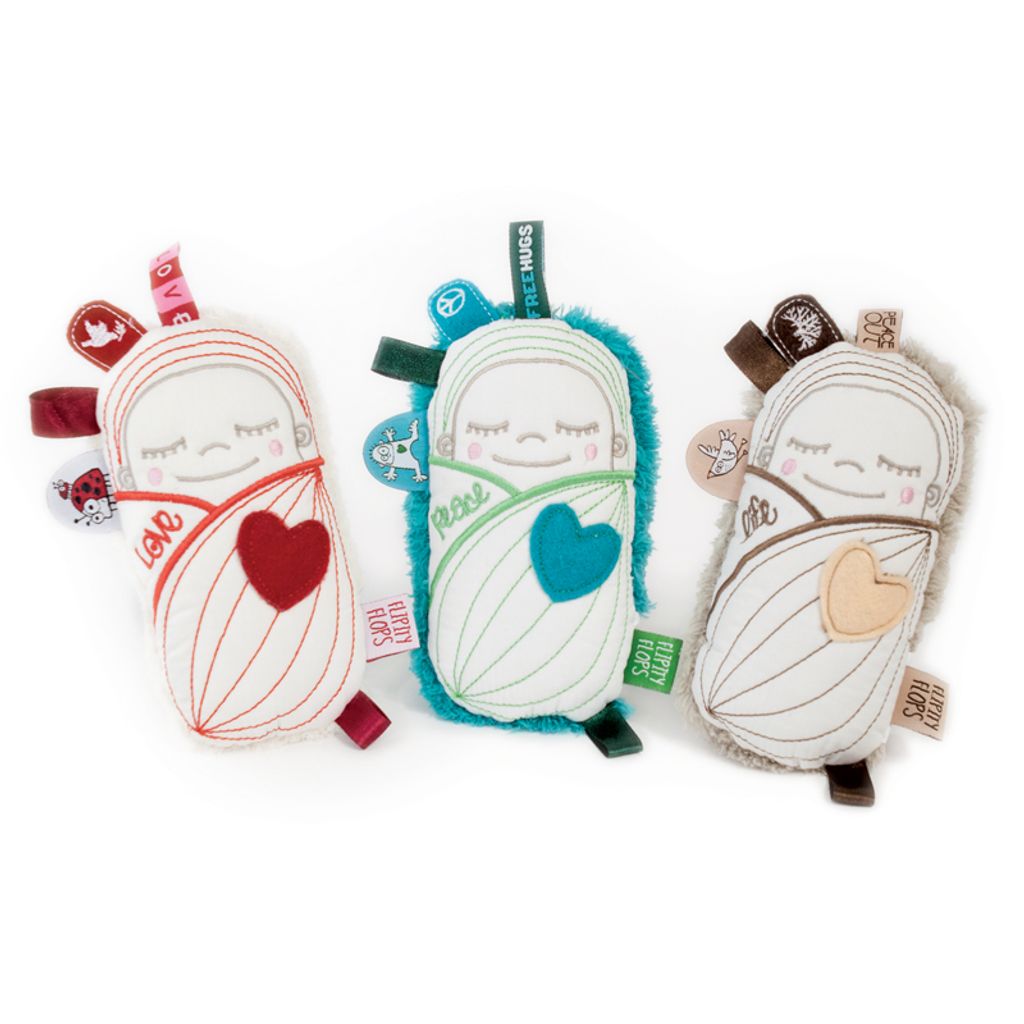O.B. Designs rammelaar flipity flop bup love - rood - Afbeelding 4