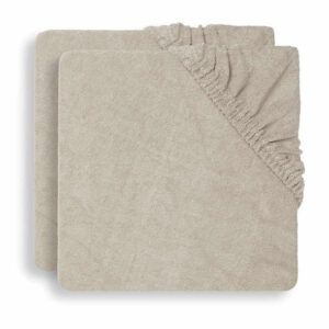 badstof aankleedkussenhoes nougat beige set van 2 Jollein