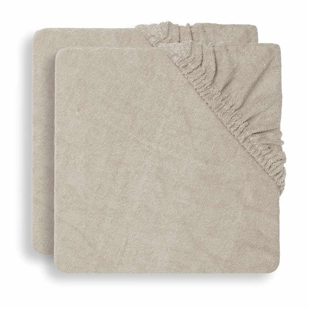 badstof aankleedkussenhoes nougat beige set van 2 Jollein