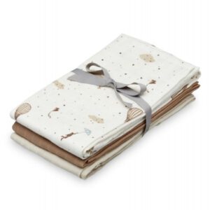 Cam Cam hydrofiele doeken set van drie 70x70 - dreamland / camel / light sand